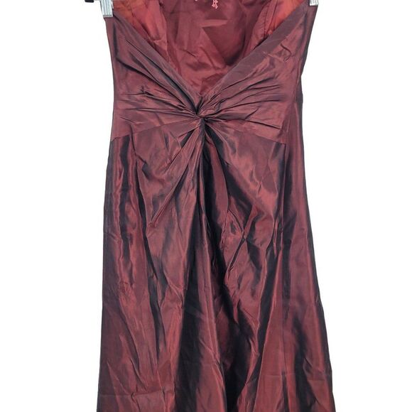 Vintage 90's Cache Gown 6 Oxblood Maroon Halter Backless Knotted Waist Aline USA - Picture 9 of 17